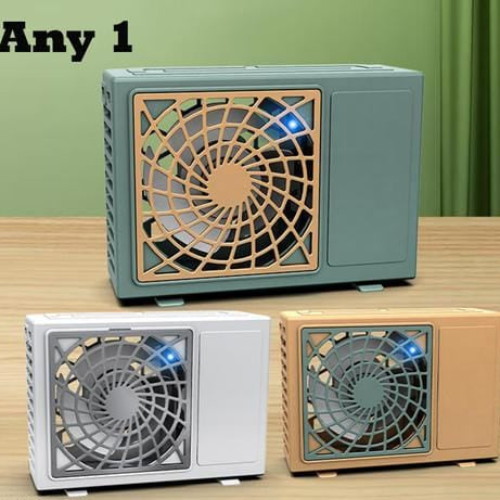 Portable Rechargeable Air Conditioning Fan – Compact Mini Cooler With 3 Speed Settings | Usb Charging | Personal Cooling Fan For Home, Office, Travel (with Box)